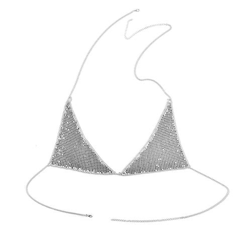 Source high quality products in hundreds of categories wholesale direct from china. Idealway Bikini Silver Gold Bra Necklace Sequins Body ...