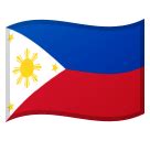 The philippines flag emoji has 2 horizontal blue and red bands with a white triangle on the left side which bears a gold sun with eight rays in the center and a star at each corner. Flag: Philippines Emoji