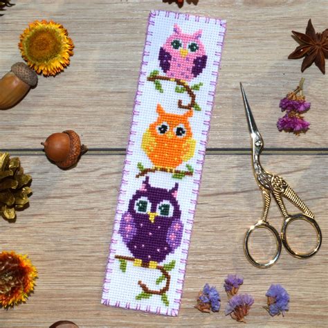 500 embroidery design flowers pattern book, embroidery design ebook, hand embroidery stitches, craft projects, art inspiration, pdf ebook. Owls Cross Stitch Bookmark Pattern, Cute embroidery design ...