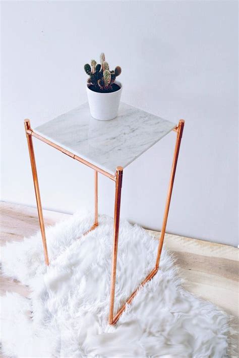 Deck side table from ox denmarq, designed by dennis marquart. Marble and Copper Side Table - End Table - Modern Design ...