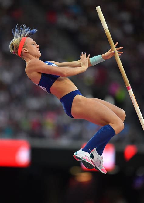 But they are like flying angels in the blue sky when they are performing pole vault.check out at: Sandi Morris - Women's Pole Vault Final at the IAAF World ...