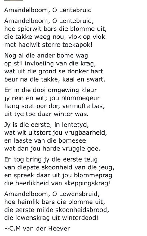 Afrikaanse gedigte graad 12 sl. CM van der Heever | Gedigte | Pinterest | Afrikaans, Poem ...