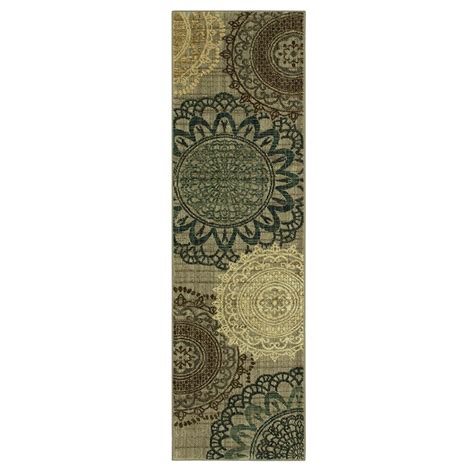 Broadus floral green/blue/orange indoor / outdoor area rug. Mohawk Home Hamilton Grey 2 ft. x 7 ft. Indoor/Outdoor ...