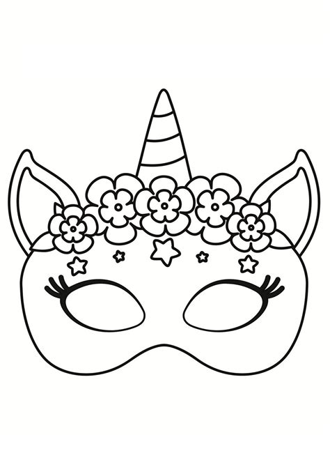 Maska dla dzieci batmana jest jedną z. Kolorowanka Maska jednorożec do druku