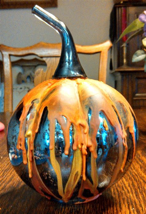 Are there any creative no carve pumpkins for kids? Embellished glass pumpkin inspired by an idea I found here ...