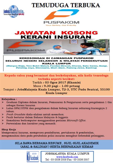 Jawatan kosong jabatan perkhidmatan awam malaysia jpa tawaran adalah dipelawa dari. Kerja Kosong Bangi 2017 : Mention @kerjakosong123 untuk ...
