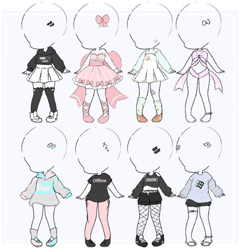 Maybe you would like to learn more about one of these? Outfit adopts | Set Price | CLOSED by BugTM on DeviantArt in 2020 | Chibi drawings, Drawing ...