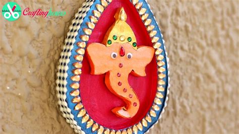 How to make diy crafts for diwali decoration like shubh labh kalash, swastik, lakshmi charan paduka from waste material (like card board, paper, plaster of. Easy DIY Wall Decor Ganpati Wall Hanging with Cardboard for Diwali Decoration - YouTube