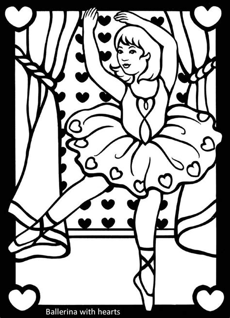 Coloring a page from a 'stained glass coloring book' with markers. Little dancers stained glass coloring 2 | Coloring pages ...