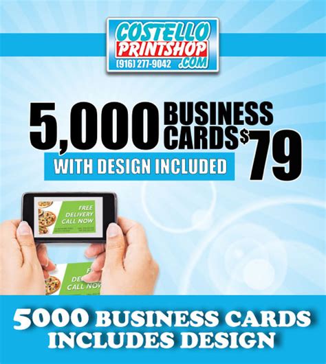 5000 business cards is the best value…. 5000 Business Cards Design Included $79.00 ⋆ (916) 277-9042