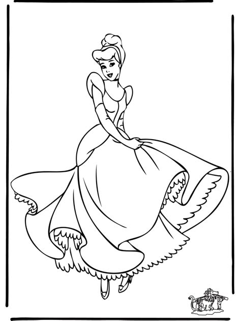 Malebok med fargeleggingsbilder av prinsesser. Cinderella 11 - Fargeleggingstegning Askepott