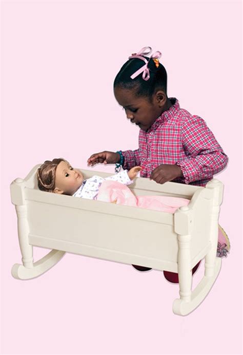 Delivering products from abroad is always free, however, your parcel may be subject to vat, customs duties or other taxes, depending on laws of the country. Doll Cradle in White Gently rock your doll to sleep in the ...