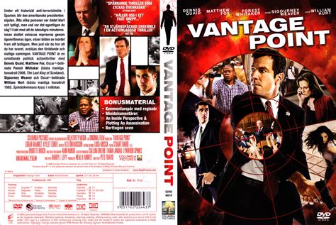 The movie covers the day of the event through the eyes of the secret service, the media, a spanish policeman, and a tourist who witnessed the event hence the title vantage point as it goes. COVERS.BOX.SK ::: vantage point (2008) - high quality DVD ...