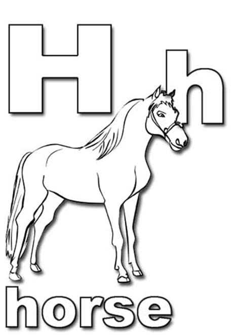 Let's color the letter h! H is for horse coloring page | Preschool Letter of the ...