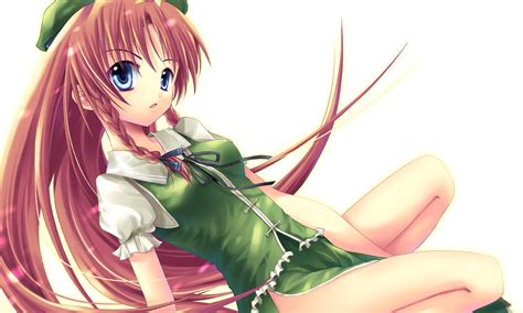 She has blue eyes and a curvy figure with rather large breasts, and a dress by sora that made idols to be jealous. blue eyes braids hong meiling long hair red hair touhou | konachan.com - Konachan.com Anime ...