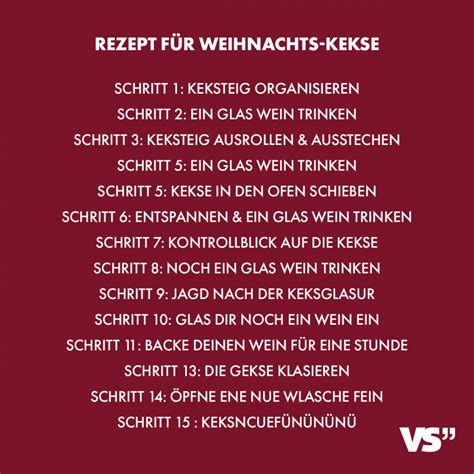 Lustige weihnachtsgedichte für eine weihnachtsfeier oder weihnachtskarten mit humor. Visual Statements®️ Rezept für Weihnachts-kekse Sprüche ...