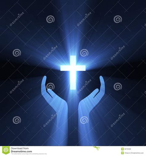 Arm says that the following. Hand Embrace God Cross Light Flare Stock Photography - Image: 6270402