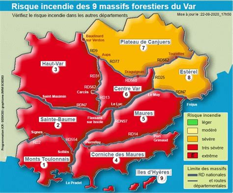 Les services de l'état dans le var. SDIS83 - Carte du risque #incendie #Var #forêt Prévisions ...