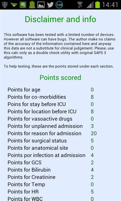 The principal investigators of the study request that you use the official version of the modified score here. SAPS 3 Calc - Apps para Android no Google Play
