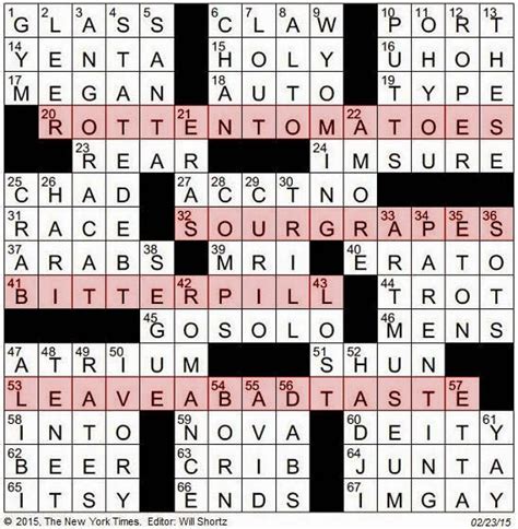 The New York Times Crossword in Gothic: 02.23.15 — The Monday Crossword