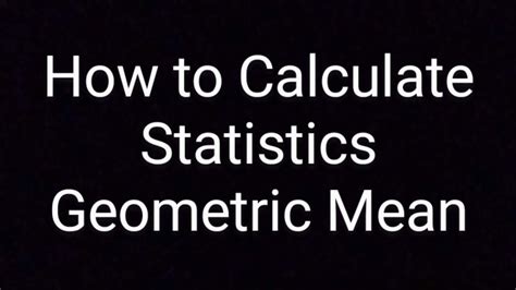 Hit the calculate button to find the geometric mean using geometric means calculator. How to Calculate Statistics Geometric Mean - YouTube