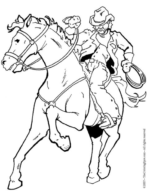 This coloring page features a cowboy getting his horse ready for a fun ride. cowboy-horse-2 | Audio Stories for Kids | Free Coloring ...