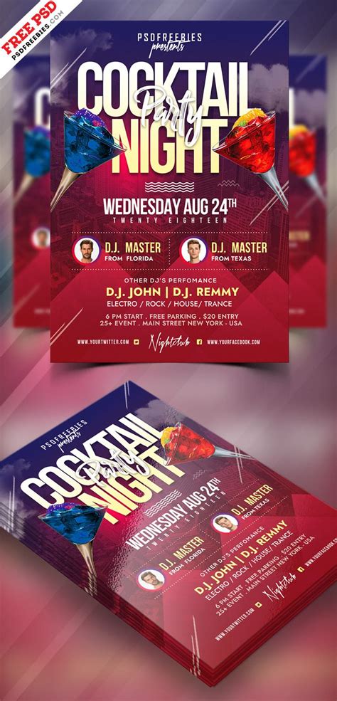 Priority support · exclusive designs · vectors, photos and psds Cocktail Party Flyer PSD Template on Behance | Party flyer ...