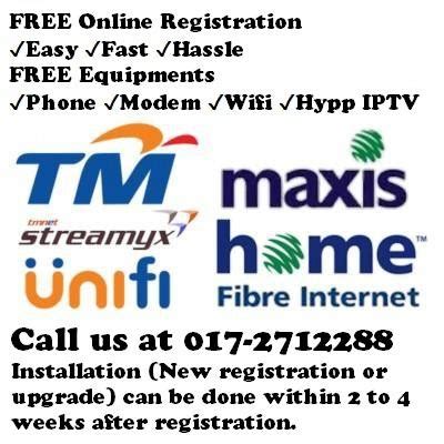 Decided to change my current lame connection to one of them. Unifi Maxis Home Fibre 30 100 300 500 800 Mbps Unlimited ...