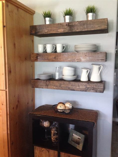 Let me start by thanking all of you for your kind words and comments about my kitchen! Floating shelves in dining room - Shanty 2 Chic