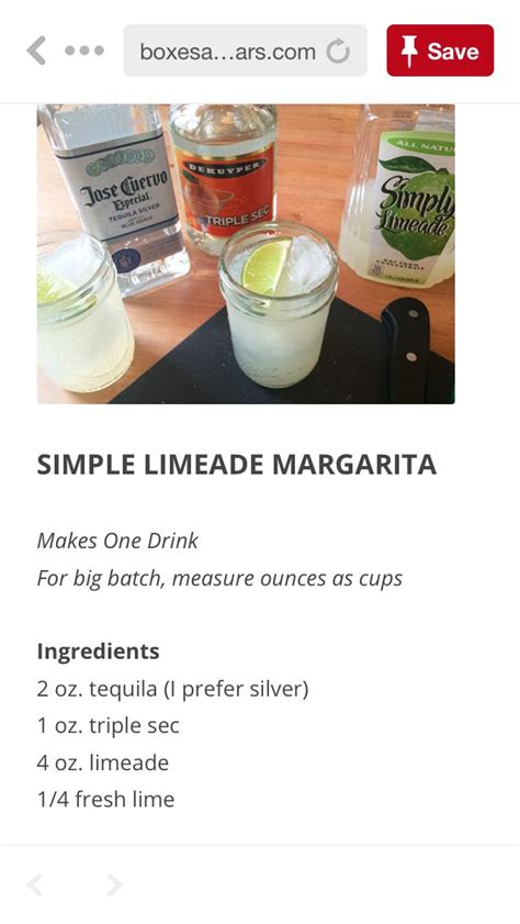 Use sparkling water to make sparkling limeade. Simply Limeade Margarita (With images) | Alcohol drink ...