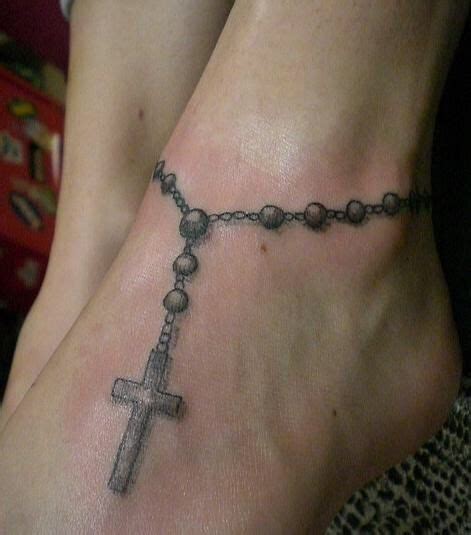 See more ideas about rosary bead tattoo, tattoos, rosary tattoo on hand. Cool Ink... | Ankle bracelet tattoo, Rosary bead tattoo ...