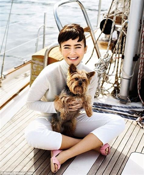 My audrey hepburn moment on vogue. Don't forget your first mate! #Boating | Lily collins ...