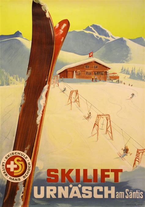 Mit der eröffnung der säntis schwebebahn im jahre 1935 wurde urnäsch im winter auch zum anlaufpunkt von. GESCHICHTE / PLAKAT - SKILIFT URNÄSCH