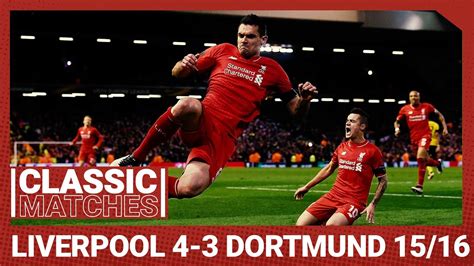 Sadio mané (liverpool) right footed shot from the centre of the box to the bottom left corner. European Classic: Liverpool 4-3 Borussia Dortmund | An ...