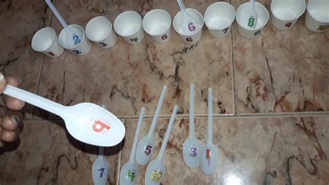 Jr.kg:Activity:Cup and Spoon:Match the numbers(2nd July2020) - YouTube