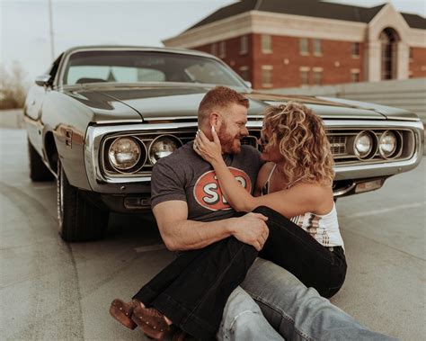 Simply adjust the pose accordingly to show the couple's feelings about the baby! Couple photoshoot with Antique car -@shelbycookphoto ...