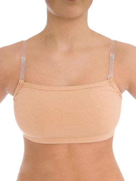 Features boucle knit bordering and back strap, rib shoulder straps, hook and loop closure, and adjustable buckles. Sports Bra Camilsole Style Clear Strap