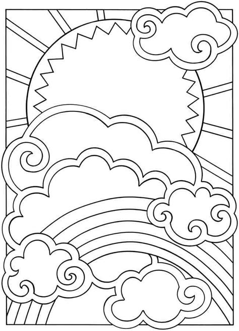 Printable cloud coloring pages coloring me coloring home. Sun and clouds | Coloring pages, Coloring pictures ...