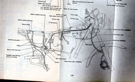 Check out these café racer wiring diagrams. right side view of wiring positioning for yamaha xs400 ...