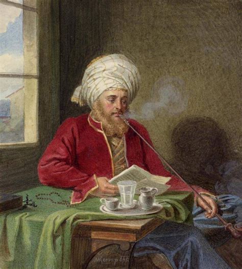 رجل عثماني يقرأ بعض الوثاءق ، 1845 | Peinture
