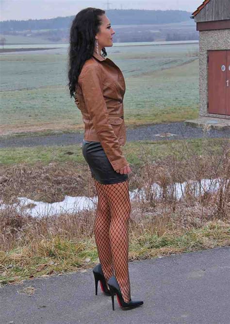 Amazing spoiled brunette in corset and leather. mature | Thigh high heel boots | Pinterest | Fishnet ...