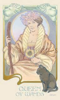 However, be cautious about how you spend your money. Queen of Wands tarot card from the tarot deck by Art ...