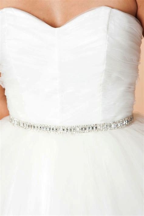 The model is made of soft tulle ivory. Thin diamond belt for the glamorous bride. | Wedding sash ...