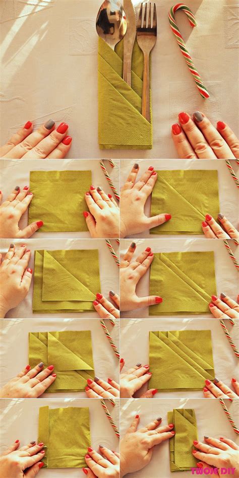 Diy falttechniken fur servietten markt de. Besteck Tasche Tutorial #besteck #tasche #tutorial ...