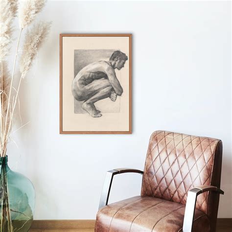 Nude man drawing. Charcoal art. WALL ART PRINTS. Gay nude art. | Etsy