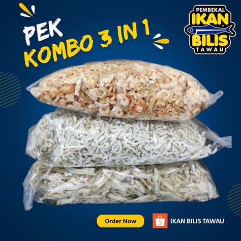 Bersih dan dijamin halal 6. PROMOSI🔥Pek Kombo 1/2kg Ikan Bilis kopek Sabah gred A + 1 ...
