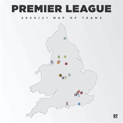 2015/16 english premier league football map including team details and domestic & european trophy wins. Premier League 2020/21 Map of Teams : PremierLeague