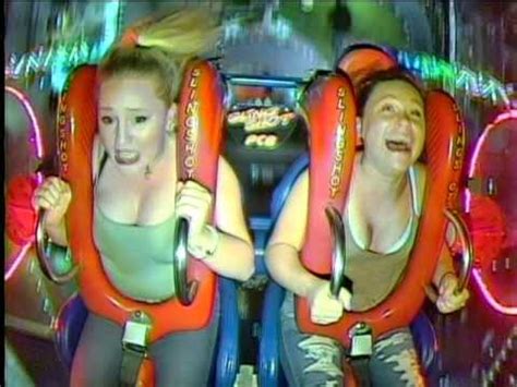 One of the people inside broke a leg, the other was luckily uninjured. Shirt Fails On Slingshot Ride - Drone Fest