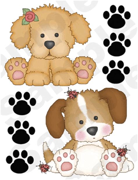 Ladybug illustrations and clipart (21,066). PUPPY DOG PAW PRINTS BONES LADYBUG FLOWERS BABY NURSERY ...