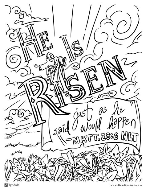 Easter coloring pages for children easter. "He Is Risen" Easter Coloring Page - The Arc